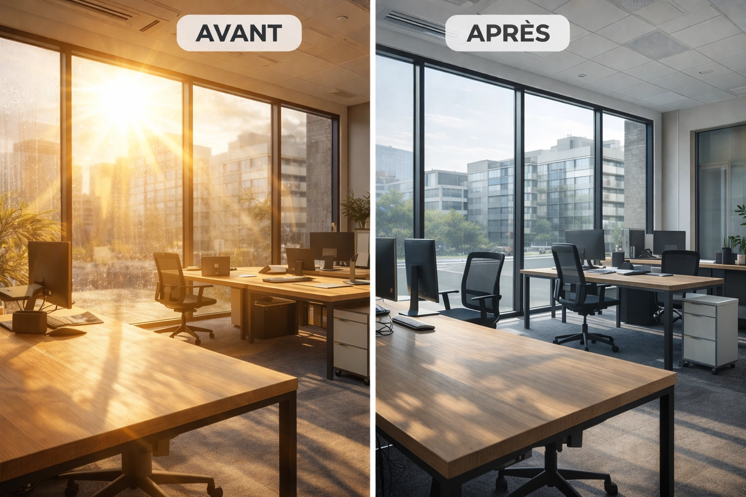 Bureaux film anti chaleur